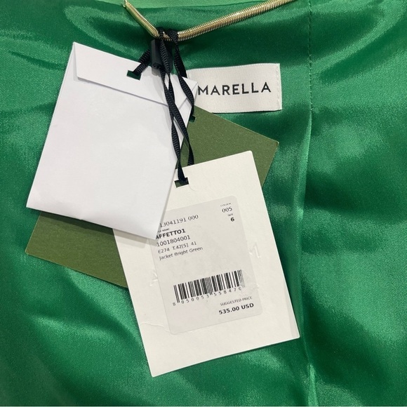 MARELLA Affetto By Max Mara Women’s Double Breasted Blazer Bright Green NWT $535 - Picture 12 of 16